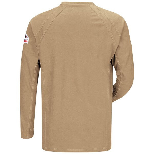 iQ Flame Resistant Long Sleeve Henley Shirt in Khaki